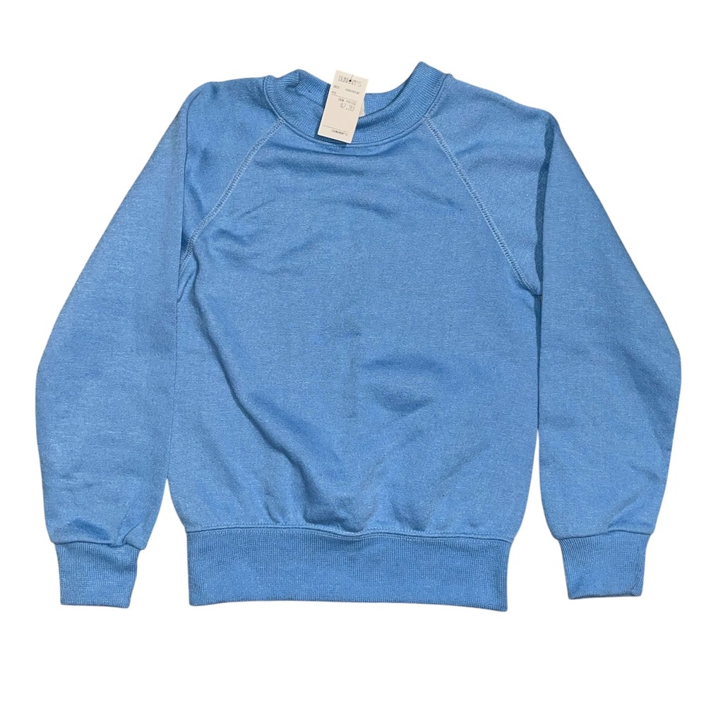 NOS Vintage Dunham's Kids Blue Sweatshirt Size Medium 6-8 NWT
